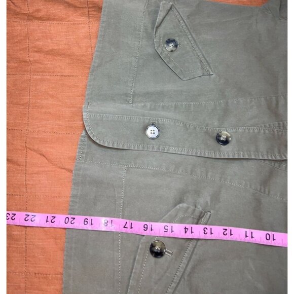 Theory Womens Olive Green Cotton Blend Jacket Size 8 With Button Closure & Pocke - Picture 4 of 6